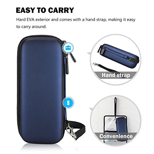 ProCase Hard Case for Hybrid Electric Trimmer and Shaver, Travel Organizer Carrying Bag for QP2520 QP2530 QP2620 QP2630 -Black -Navy