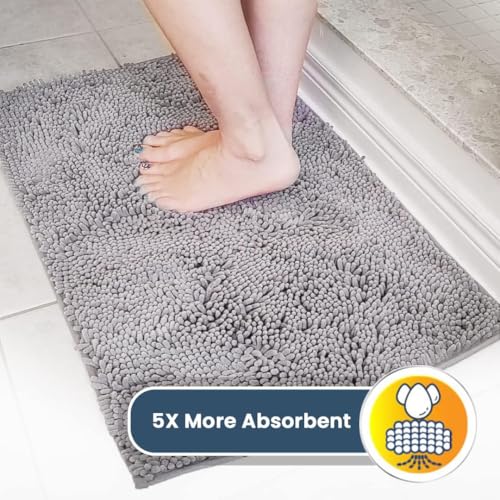 Muddy Mat® Grey 24x96 Inch Water-Absorbent Microfiber Door Mat Indoor Entryway Rug