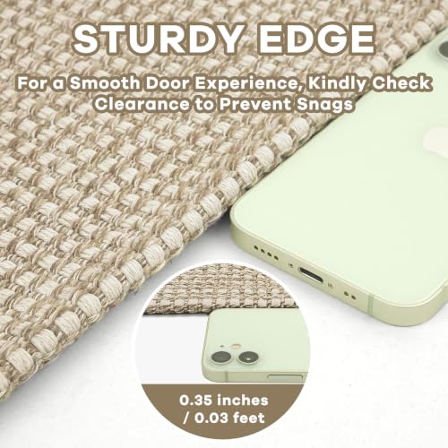 EARTHALL 6x9 Ft Woven Area Rug Beige/Ivory Washable Non Slip Living Room Carpet