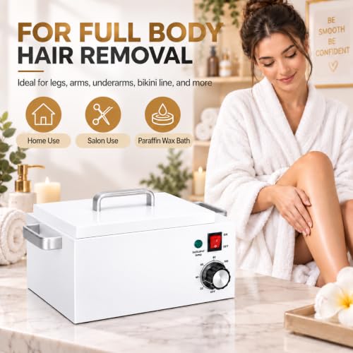 5.5Lbs Professional Wax Warmer for Hair Removal with 0-120°C Temperature Control - Large Salon & Home Wax Pot - Variation of 5.5 Pound
