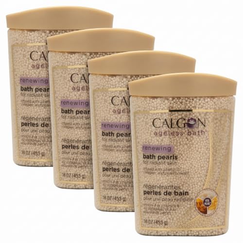 Calgon Renewing Pearls Bath Additive - 16 oz, Pack of 4 - Hydrating Pearl & Vitamin E