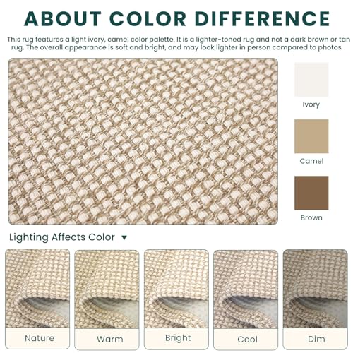 Oatmeal Beige 3x10 ft Washable Non-Slip Hallway Runner Rug - Cotton Entryway Mat