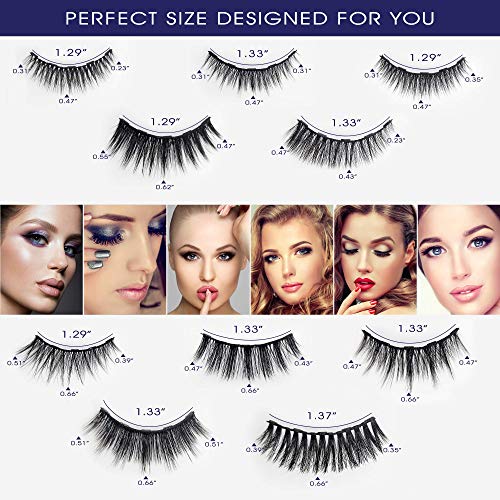 Magnetic Eyelashes with Eyeliner Kit - Magnetic Lashes Natural Looking,Upgraded Long Lasting,10 Pairs 3D Reusable 5 Magnet False Eyelashes with Applicator, Easy to Apply.