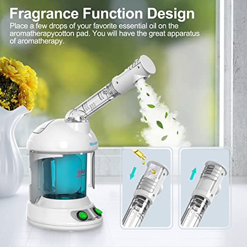 Facial Steamer - DENFANY Nano Ionic Face Steamer with Extendable 360¡Æ Rotating Arm - Portable Facial Steamer for Personal Care at Home or Salon (Blue)