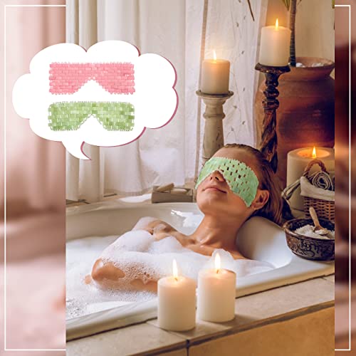 Jade and Rose Quartz Eye Masks Set - Cooling Relaxation Compress for Eyes