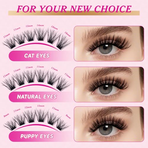 Lash Clusters 3D Effect Individual Lashes Kit NYCAAR 189pcs 100D200D D Curl 9-16MIX Eyelash Clusters Wispy Lashes Fluffy Cluster Lashes Kit with Lash Glue Remover Applicator Easy to Use for Beginners