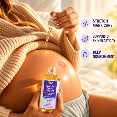 Pregnancy Belly Oil for Stretch Marks Support - Light Body Oil with Centella Asiatica
