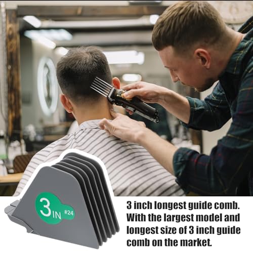8pcs Hair Clipper Guard Set, 3 Inch Lengths, Compatible with Wahl & Most Clippers
