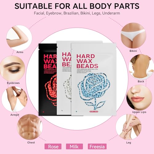Digital Wax Warmer Waxing Kit for Women & Men - 6 Pack Wax Beads - Variation A