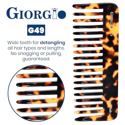 Giorgio 3 Pack Yellow Tokio Large 5.75 Inch Wide Tooth Hair Comb for Thick Wet & Dry Hair