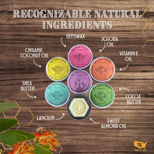 Honey House Naturals Bee Bar Gift Set ? Small Bee Bar .6 ounces ? All-Natural Ultra Moisturizing Lotion Bar Infused with Essential Oils and Butters ? 5 Piece Set