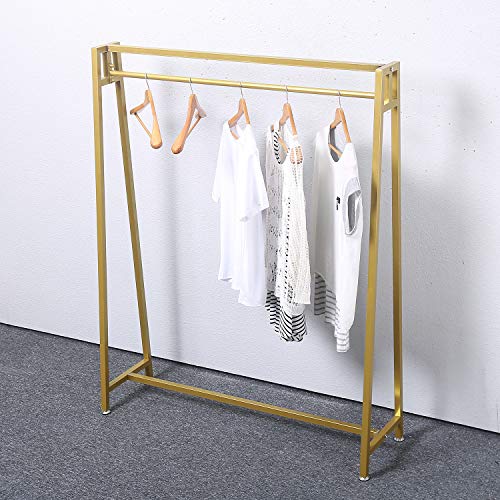Gold Metal Clothes Rack with Hanging Organizer for Laundry & Display - 47in