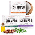 J.R.LIGGETT'S All-Natural Shampoo Bar 3-Pack - Tea Tree & Hemp, Jojoba & Peppermint, Coconut & Argan Oil