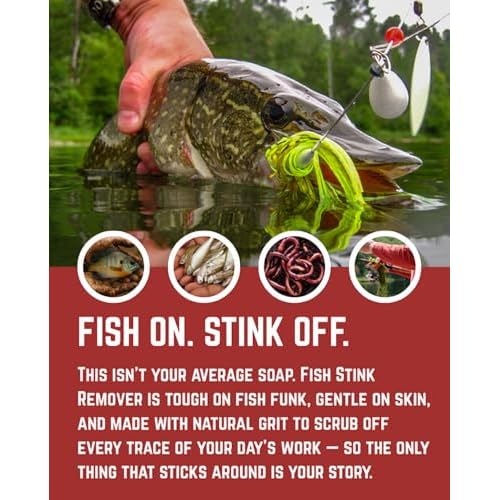 Fishermen¡¯s 4 Pack Soap Gift Set ? Great Smelling Heavy Grit Hand and Body Soap for Fishermen ? Includes Topwater Fishing Lure & Sleeve ? Birthday Gift for Fishermen - Fishing Gift Dad, Husband