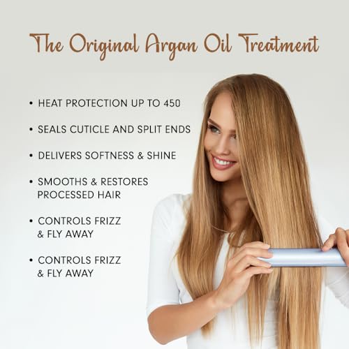 DermOrganic Argan Oil Leave-In Hair Treatment 4 oz - Restores & Protects, Heat & Frizz Control - Pack of 1