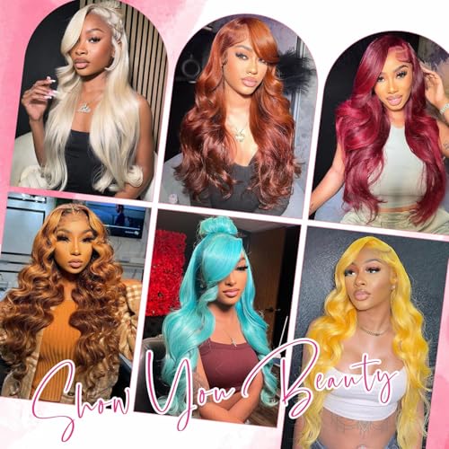 13x6 Lace Front Human Hair Wig 26 Inch Body Wave Blonde Pre Plucked HD Lace Frontal