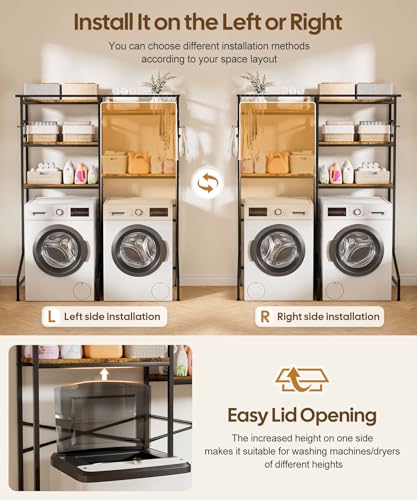 Over Washer and Dryer Storage Shelf - Heavy Duty 5-Tier Organizer