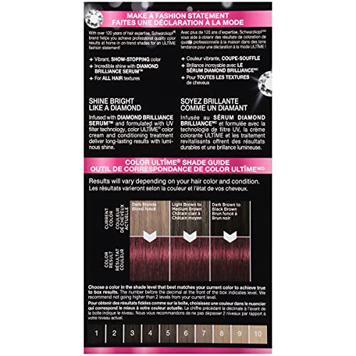2 Count Permanent Red Hair Dye - Schwarzkopf Color Ultime Ruby Red, Vibrant & Fade-Resistant