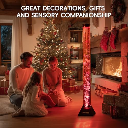 4FT Sensory Bubble Tube Lamp with Wall Bracket & Remote for Relaxation & Sensory Rooms