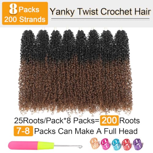 18 Inch Crochet Hair Pack of 8 Micro Yanky Twist Bohemian Style - OT30