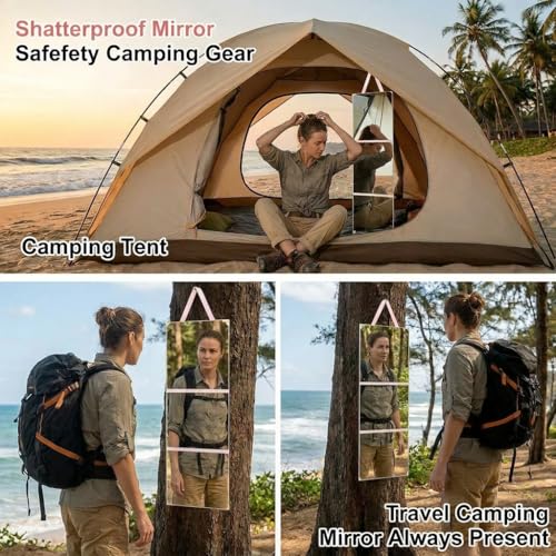 SAFEE MRROR 48in x 12in Foldable Travel Full Body Mirror Shatterproof Hanging