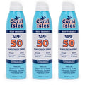 Coral Isles Sunscreen Spray SPF 50 - Hawaii Compliant - Oxybenzone & Octinoxate Free - Broad Spectrum - Water Resistant, 6 Fl Oz (Pack of 3)