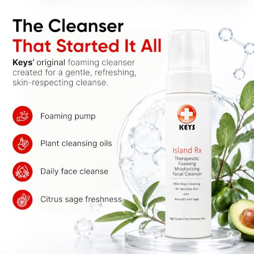 Keys Island Rx Therapeutic Foaming Facial Cleanser 8 Oz - Deep Clean & Calm Skin