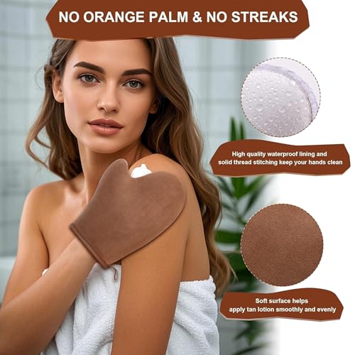 4 in 1 Luxury Velvet Tanning Mitt Self Tanning Mitt Applicator Self Tanner Brush Self Tanner Back Applicator Self Tanner Mitt Tanning Brush Tanning Glove