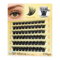 Self Adhesive Eyelashes Cluster, 10-16mm Wispy Pre Glued Lash Clusters Multi-Day Wear No Glue Needed DIY Eyelash Extensions, Extended Hold Press on Lashes Waterproof & Reusable