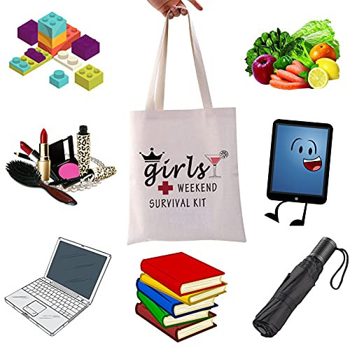 WCGXKO Girls Weekend Survival Kit Zipper Pouch Makeup Bag Girls Weekend Girls Trip Gift for Best Friend (Girls Weekend Survival tote)