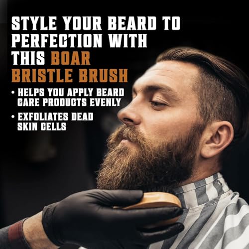 Viking Revolution Beard Brush & Wash Set with Peppermint Eucalyptus – Smoothing Grooming Kit with Comb and Conditioner