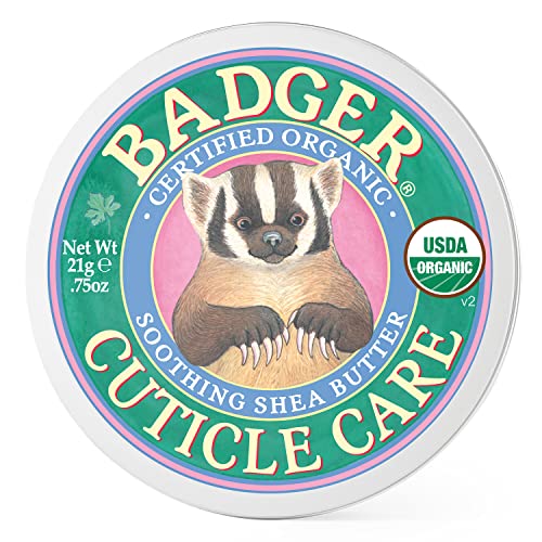 Badger Organic Cuticle Care Balm - Natural Nail Care Cream with Shea Butter, Vitamin-Rich Seabuckthorn Extract Helps Strengthen, Soothe & Restore Dry & Splitting Cuticles ? Light Citrus Scent - .75oz