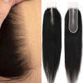 HD Lace Closure Human Hair 14 Inch Straight Virgin Hair 2x6 Middle Part