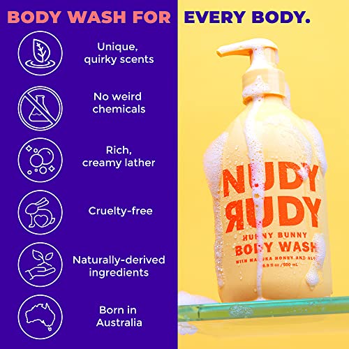 Hunny Bunny Body Wash Bundle - Liquid Shower Gel & Bar Soap with Aloe Vera & Vitamin E - Moisturizing for Men & Women