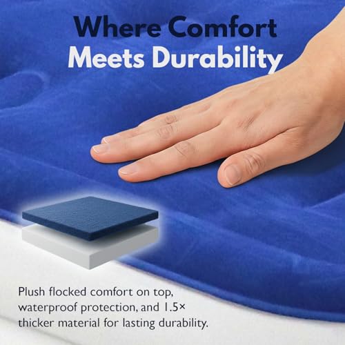 Blue Twin Air Mattress with Built-in Pump - 20 Inch Raised Inflatable Bed