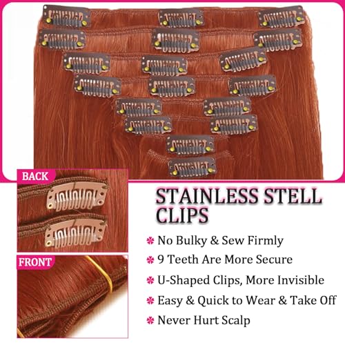 FZV Colorful Clip-In Hair Extensions 8pcs 120g 22 Inch - #350ST