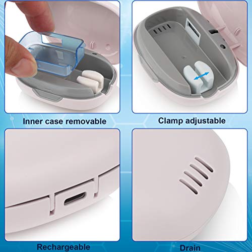 Rechargeable Travel Toothbrush Cover with Holder and Water Filtration - Pink
