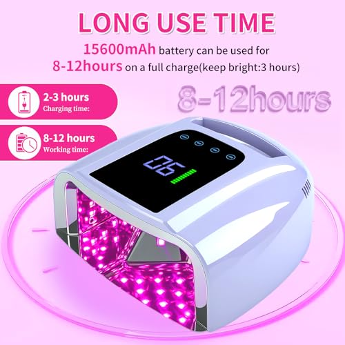 ANGNYA Violet UV LED Nail Lamp for Gel Polish, Fast Curing & Rechargeable