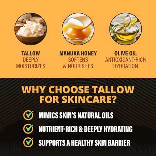 TETON Grass-Fed Beef Tallow Face & Body Moisturizer with Manuka Honey 2oz