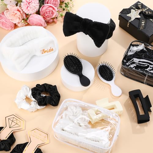 Bridal Party Favors Set with Hair Accessories - White & Black Variation
