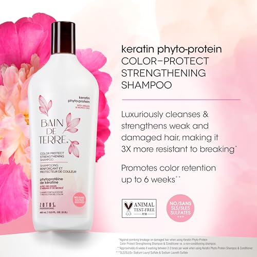 Bain de Terre Keratin Phyto-Protein Color Protect Shampoo & Conditioner Set 13.5 Fl Oz