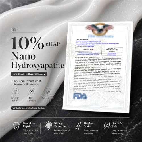 Nano Hydroxyapatite Toothpaste 10% - Fluoride Free Whitening, 4-Pack 4.2oz