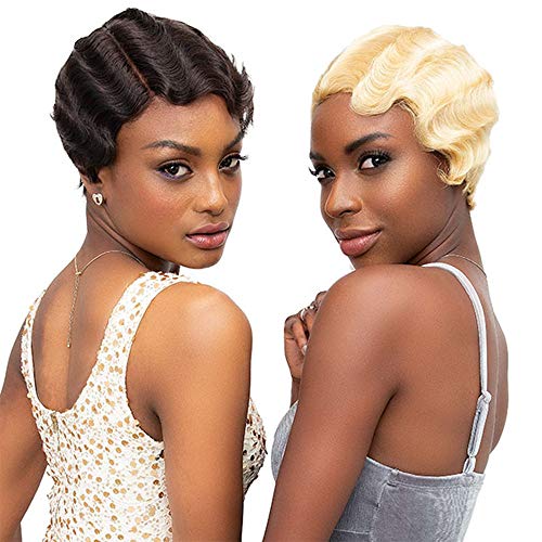 Remy Human Hair Wig with Mommy Parting Off Black 1B - Janet Collection