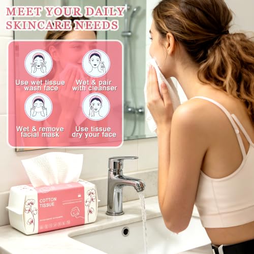 Disposable Face Towels Pack of 600 Dual-Textured Skin Care Cloths - Soft & Reusable