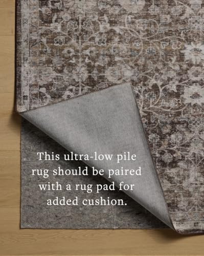 Loloi Amber Lewis Josie Collection Earth/Natural 2'6" x 12' Rectangular Runner Rug, Machine Washable