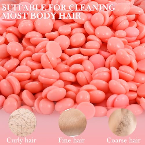 Hard Wax Beads Bulk - 2.5lb Facial & Body Hair Removal Kit - Painless Waxing for Sensitive Skin - Rose Variation
