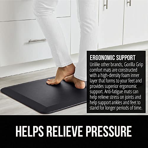 Antifatigue Kitchen Mat 70x24 Black Cushioned Foam Support Floor Mat