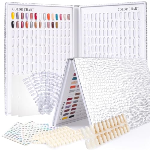 Cre8tion Soft Gel Nail Tips, Medium Stiletto Shape, 602 Tips in 14 Sizes (00-9) for Professional Nail Extensions