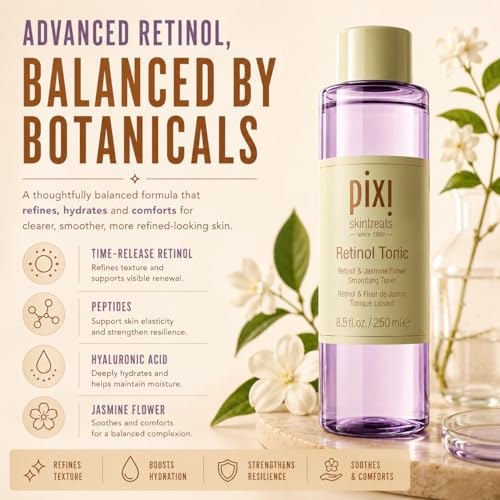 Pixi Retinol Tonic 8.5 Fl Oz - Smoothing & Firming Facial Toner with Peptides