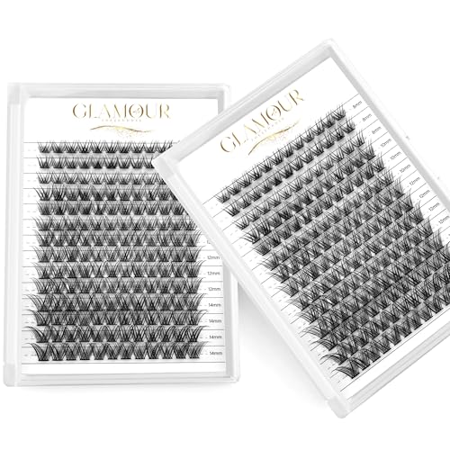 RoyalGlam Lash, Lash Clusters - C Curl Eyelash Cluster, 8mm-14mm Length, 0.07mm 30D-40D Thickness - Natural, Fluffy, Whispy, Reusable Eyelash Extension - 14 Rows, 112pcs.